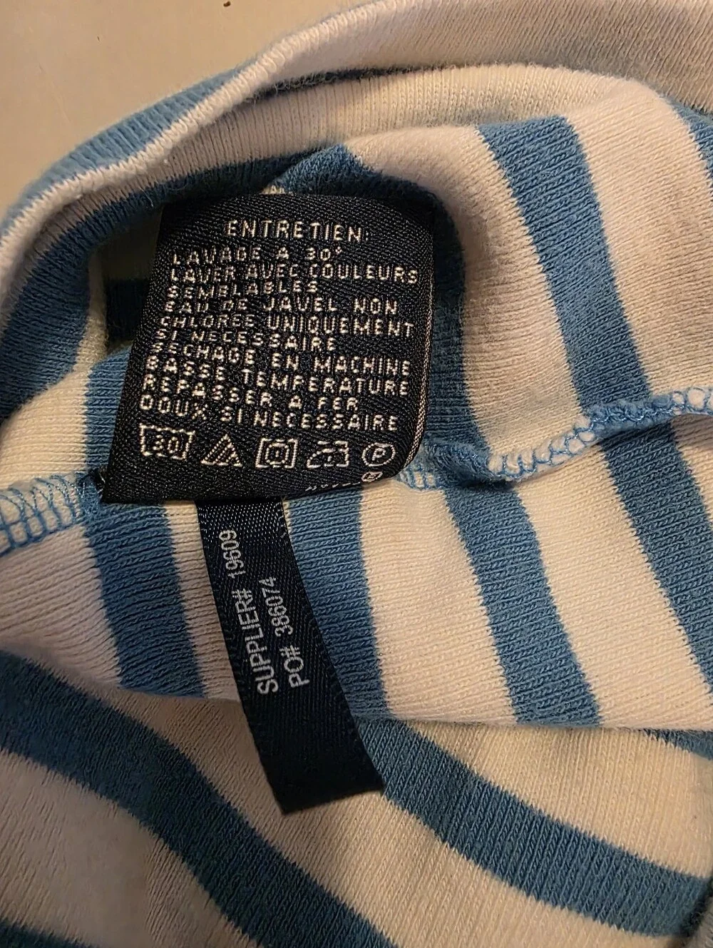 Ralph Lauren Boys Striped Polo T‑Shirt Blue White Classic Pony Logo Size M